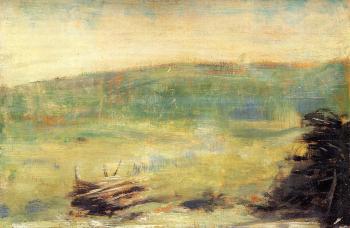 Georges Seurat : Landscape at Saint-Ouen